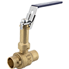 No Lead DZR Forged Brass Full Port Ball Valve with Stainless Steel Trim, Stem Extension, and Locking Handle