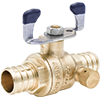 No Lead DZR Forged Brass Crimp/Cinch PEX Ball Valve with Tee Handle and Drain