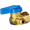 Blue Top Forged Brass One-Piece Flare x FNPT Gas Angle Ball Valve