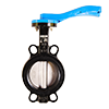 Ductile Iron Wafer-Type Butterfly Valve with Stainless Steel Disc, Buna-N Seat, and 10-Position Lever Handle