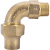 No Lead Cast Bronze Water Service Flare x MNPT Quarter-Bend Elbow