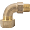 No Lead Cast Bronze Water Service Ring Compression x MNPT Quarter-Bend