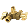 No Lead Forged Brass 1/4-Turn Ball-Type F1960 x OD x OD Angle Dual Handle Angle Stop Valve