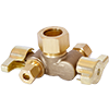 No Lead Forged Brass 1/4-Turn Ball-Type OD x OD x OD Angle Dual Handle Angle Stop Valve