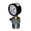 End-Mount Air Pressure Test Gauge with Built-In Schraeder Valve